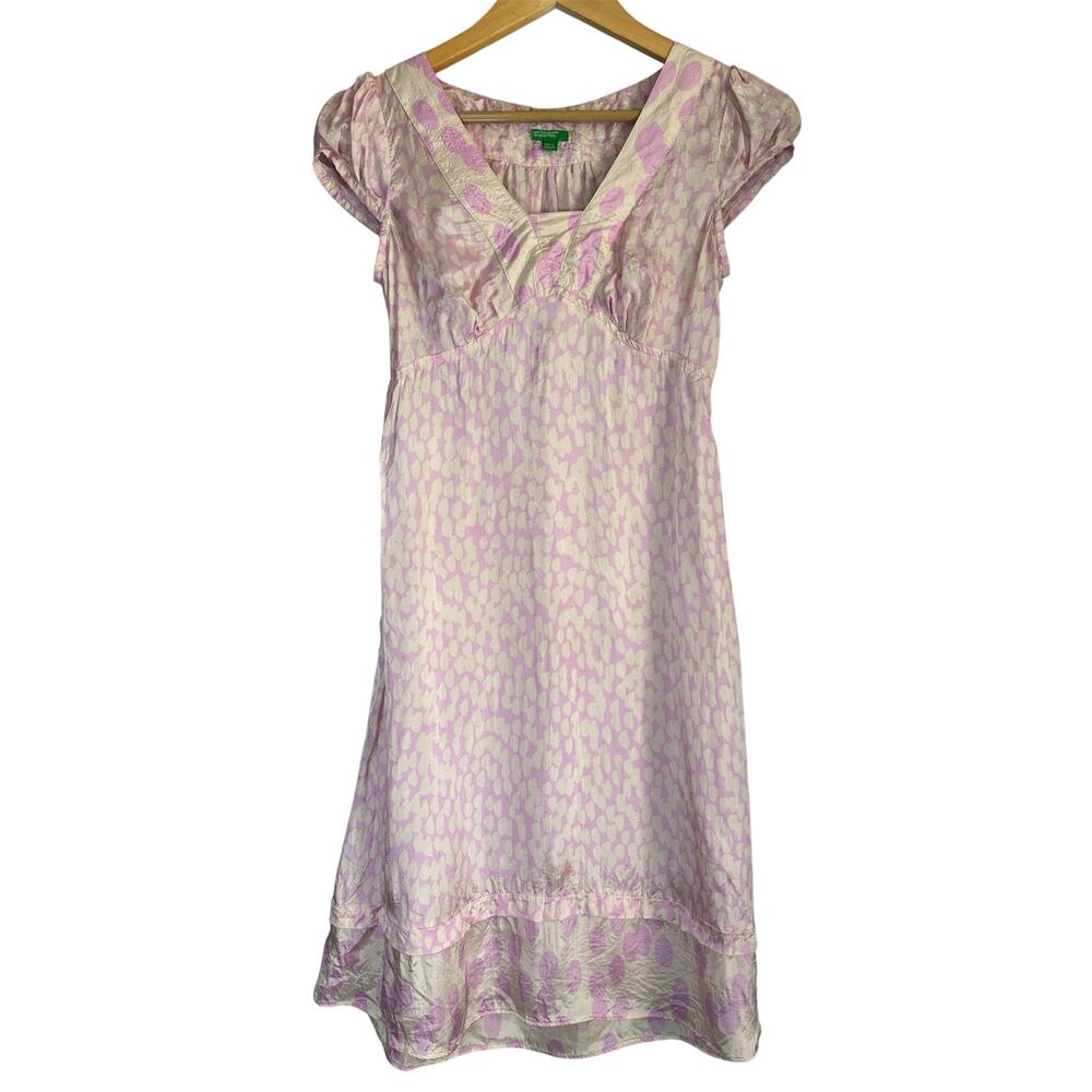 United Colors of Benetton Pink Babydoll Dress Women XS Coquette Mini Soft Girl - Picture 2 of 9